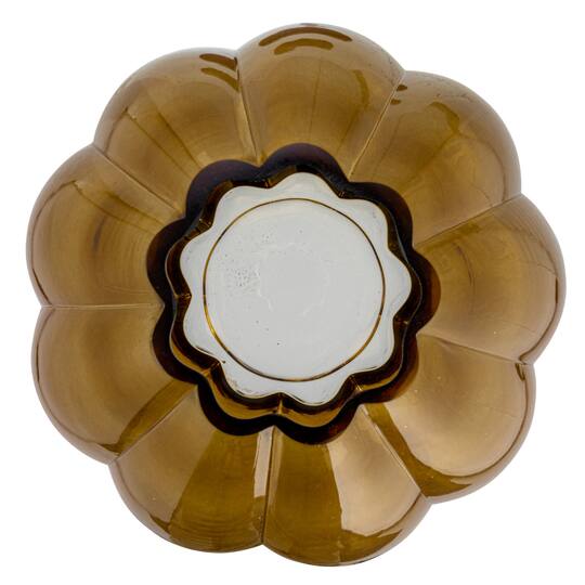 Hello Honey® 9.75" Brown Round Fluted Glass Vase